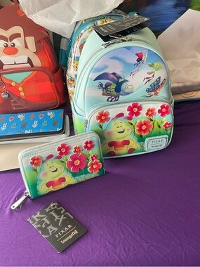 Disney Pixar Loungefly A Bugs Life Backpack & Wallet Set NWT